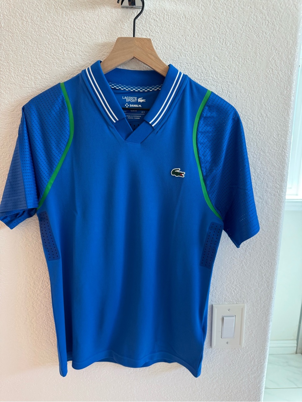 Lacoste Sport Daniil Medvedev Tennis Polo Shirt Blue Menโs Small